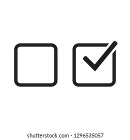 Checkbox Set With Blank And Checked Checkbox Vector Icon.