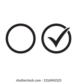 Checkbox Set With Blank And Checked Checkbox Vector Icon.