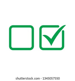 Checkbox set with blank and checked checkbox vector icon.
