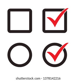 Checkbox Set With Blank And Checked Checkbox Vector Icon.