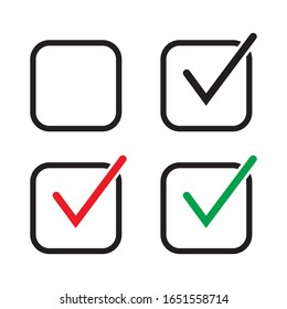Checkbox set with blank and checked checkbox vector icon.