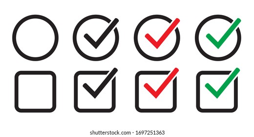 Checkbox Set With Blank And Checked Checkbox Vector Icon.