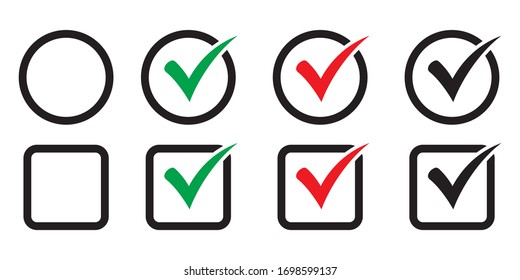 Checkbox Set With Blank And Checked Checkbox Vector Icon.