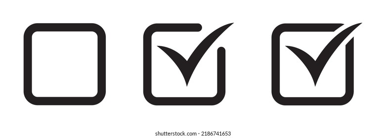 Checkbox Set With Blank And Checked Checkbox Vector Icon.