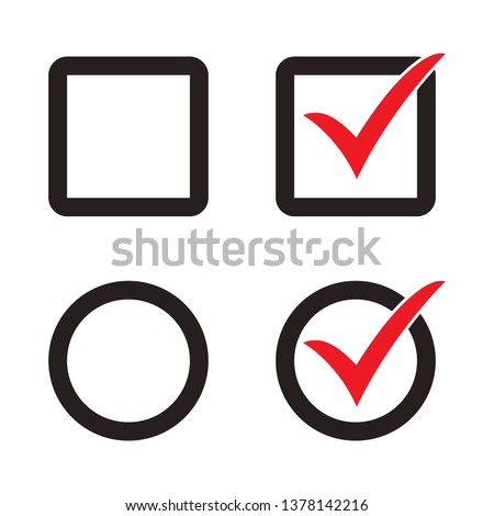 Checkbox set with blank and checked checkbox vector icon.