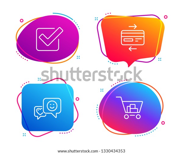 Checkbox Smile Credit Card Icons Simple Stock Vector Royalty Free 1330434353