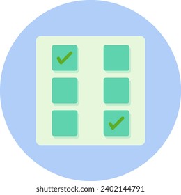 Checkbox Vector Icon Flat Circle Style