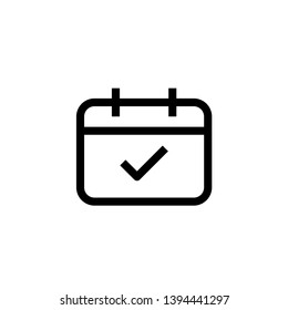 checked agenda schedule icon design clear event calendar symbol. simple clean line art professional business management concept vector illustration design.