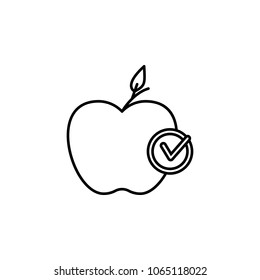 checked apple icon. Element of medicine for mobile concept and web apps. Thin line  icon for website design and development, app development. Premium icon on white background