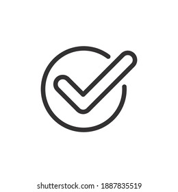 Checked, approved line icon for web template and app. Vector illustration design on white background. EPS 10