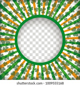Checked background with hole, stripes, shamrocks and hole. Eps 10 vector file.