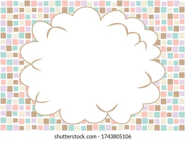 checked background with speech bubble pattern copy space