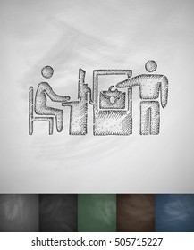checked baggage icon. Hand drawn vector illustration