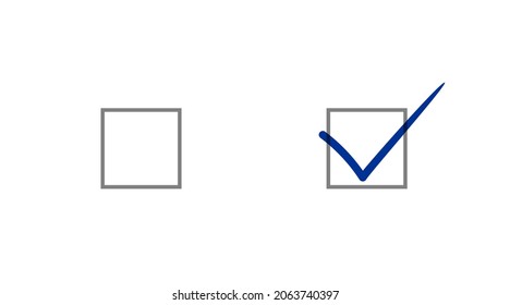 Checked and blank uncheck checkbox. Check box set. Vector eps icons for app and website