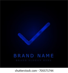 Checked blue chromium metallic logo
