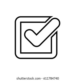 Checked box line icon