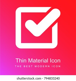 Checked box red and pink gradient material white icon minimal design