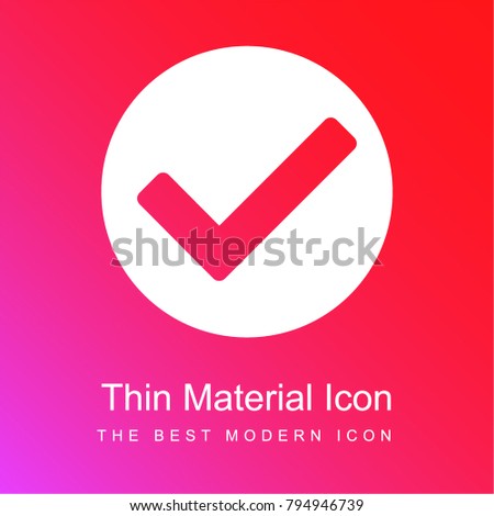 Checked buttom red and pink gradient material white icon minimal design