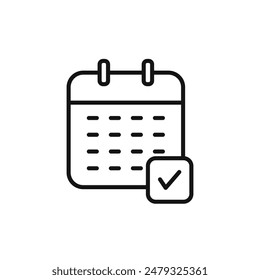 Checked Calendar Icon Ideal for Scheduling and Event Planning