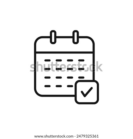 Checked Calendar Icon Ideal for Scheduling and Event Planning