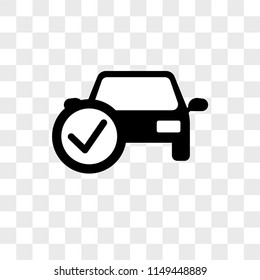 Checked Car vector icon on transparent background, Checked Car icon
