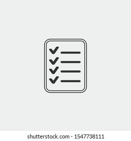 checked clipboard vector icon flat isolated sign
