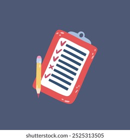 checked document in flat vector design.