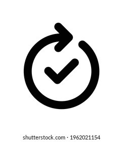 Checked, done process completed vector icon.