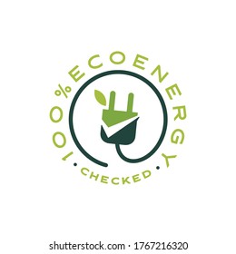 checked eco energy green friendly sign logo vector icon illustration