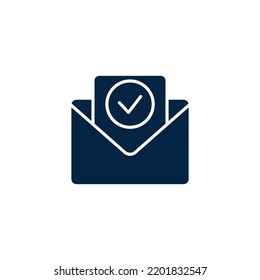 Checked email line icon. Simple element illustration. Checked email concept outline symbol design.