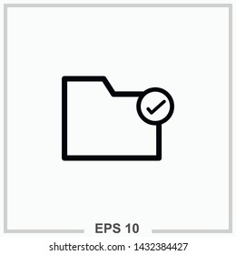 Checked File Outline Isolated Vector Illustration Stock Vector (Royalty ...