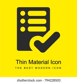 Checked filled list bright yellow material minimal icon or logo design