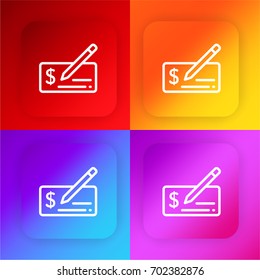 Checked four color gradient app icon set