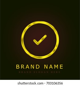 Checked golden metallic logo