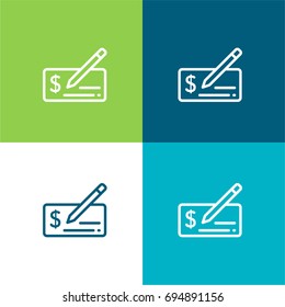Checked green and blue material color minimal icon or logo design
