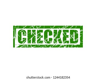 Checked green stamp 