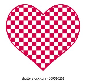 Checked heart for the Valentine day
