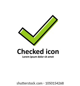 Checked icon. Can be used as icon or logo for websites, applications, mobile and UI design. color icon, vector illustration