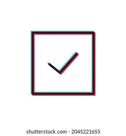 Checked icon with glitch effect