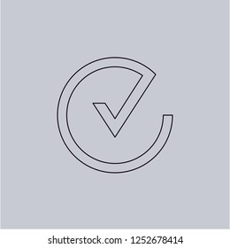 Checked icon isolated on grey background.Premium symbol for website design, mobile application, logo, ui.Vector illustration. Eps10