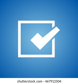 Checked Icon on blue color.