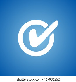 Checked Icon on blue color.