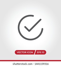 Checked icon vector. Simple checked sign in modern design style for web site and mobile app. EPS10