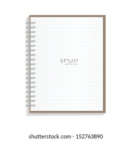 Checked note paper on white background - Vector illustration