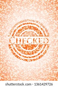 Checked orange mosaic emblem