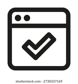 Checked page professional line icon. Professional Line Vector Icon with modern verification approval concept, minimal clean outline design and scalable completed document symbol
