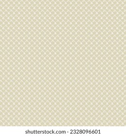 Checked pattern with small knots and seams. Beige tablecloth or napkin. Flax or cotton fabric. Abstract vector.