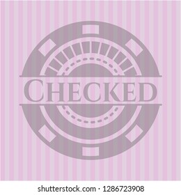 Checked pink emblem