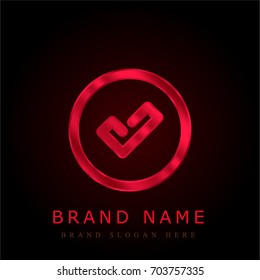 Checked red chromium metallic logo