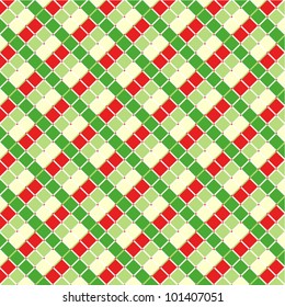 Checked red and green Christmas background, plus seamless pattern included in swatch palette ( for high res JPEG or TIFF see image 101407057 )
